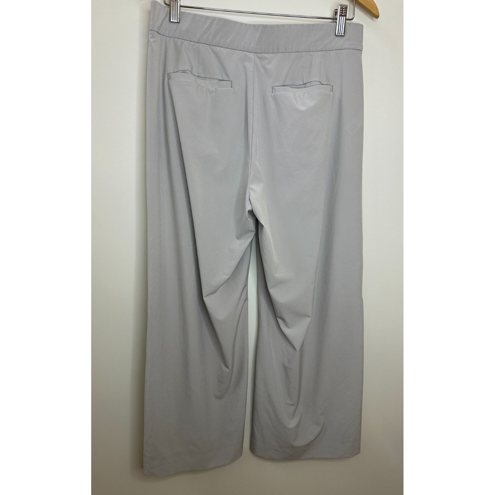 Athleta Tribeca Crop Pants Tern Grey Size 10 Travel Work Stretch Snap Ankle - Picture 12 of 16